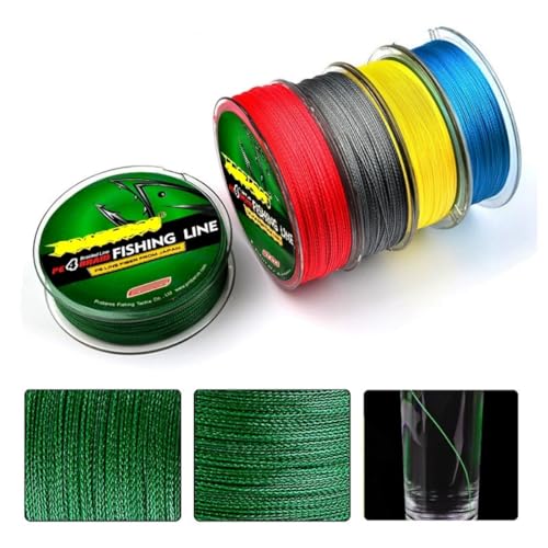 Braided Fishing Line - 4 Strands, 109 Yards, 20LB Red