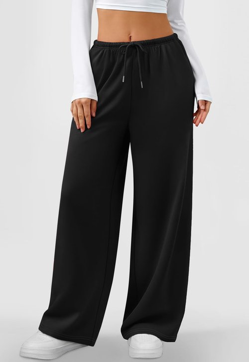 LYHIPSS Sweatpants Women Baggy Wide Leg Lounge Casual Pajama Sweat Pants Black M