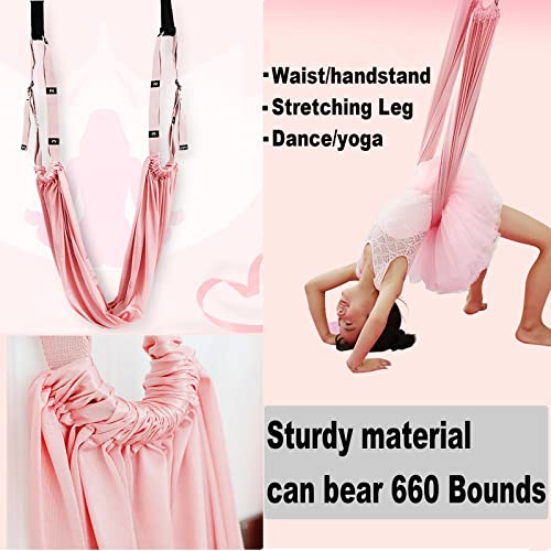 Leg Stretcher Strap with Door Anchor - Flexibility Trainer - Pink