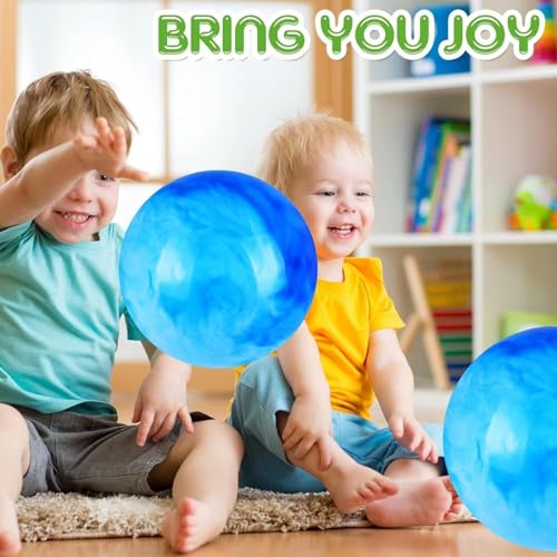 3 Pcs 9-Inch Inflatable Playground Balls Set with Pump - Blue, Green, Purple