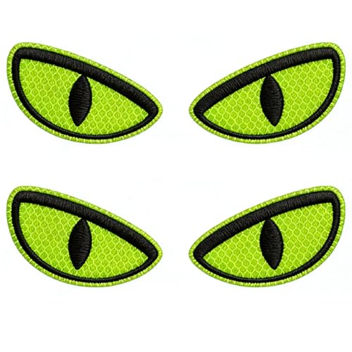 Reflective Demon Eye Stickers for Cars & Helmets - Green