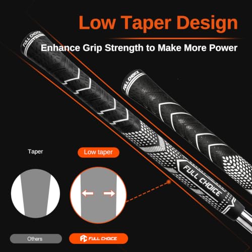 Golf Grips - 13-Pack High-Traction Rubber Midsize Complete Regrip Kit - Pure White