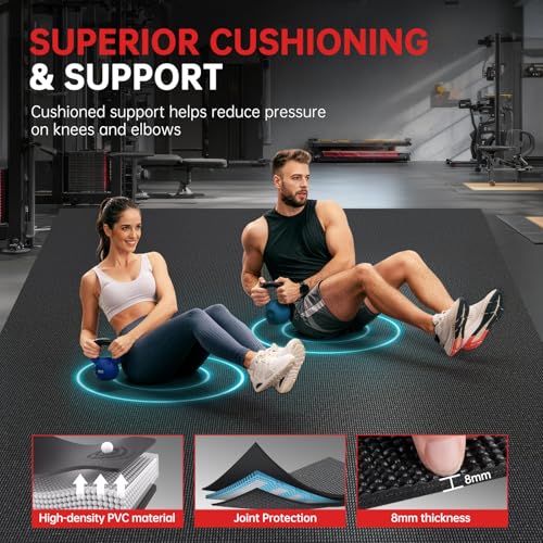 Extra Large Exercise Mat 8'x6' - Thick Workout Mat for Home Gym