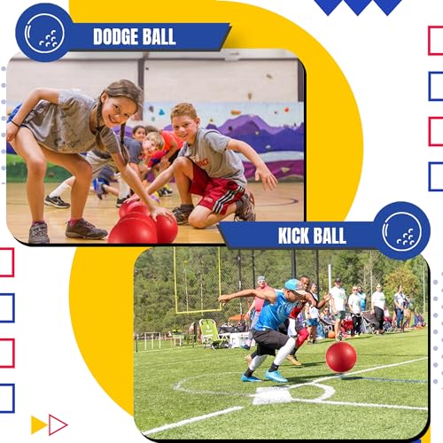8.5-Inch Red Playground Ball with Hand Pump for Kickball & Dodgeball