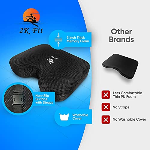 Rowing Machine Seat Cushion with Memory Foam - Fits Concept 2