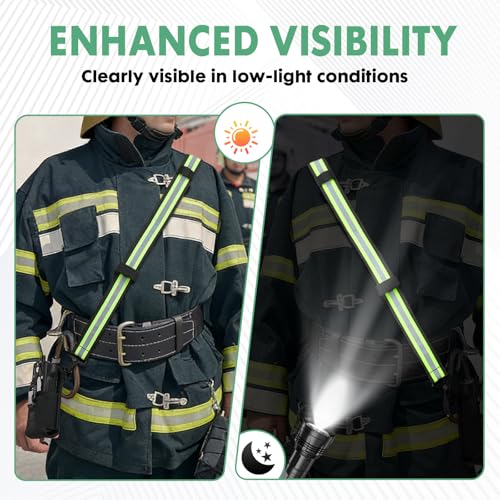 Levowin 2 Pack Firefighter Radio Holster with Reflective Adjustable Shoulder Straps and Anti-Sway, Universal Fit