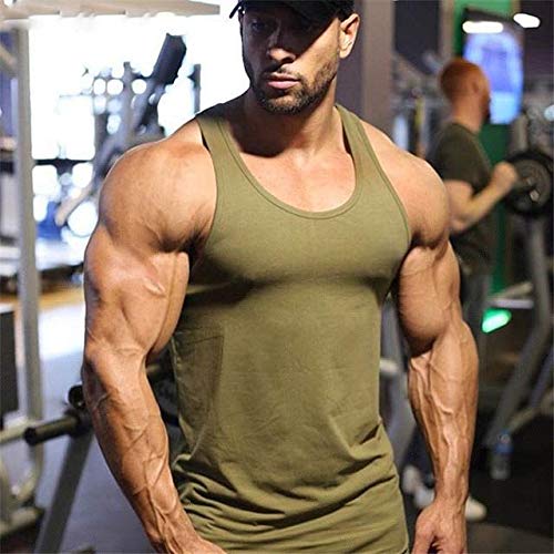 Men's Quick Dry Workout Tank Top - 3 Pack Sleeveless Tee - X-Large Black/Gray/Army Green