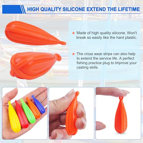 Fishing Practice Plugs - 5pcs Silicone Casting Weights for Kids