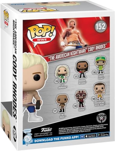 Funko WWE Cody Rhodes Pop! Vinyl Figure with Display Box & Protector, 3.75 Inch Collectible