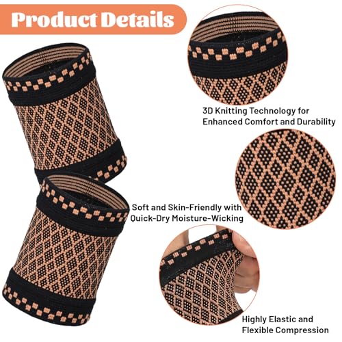 Wrist Compression Sleeve - 2 Pack, Small Size Elastic Support