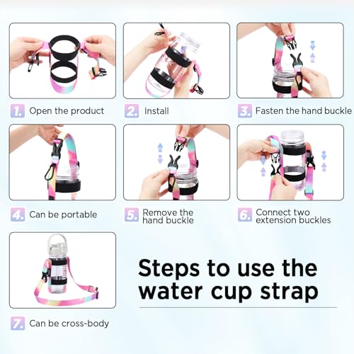 Universal Water Bottle Holder Sling with Carabiner - Beige