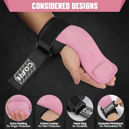 Weightlifting Wrist Straps with Enhanced Grip - Pink