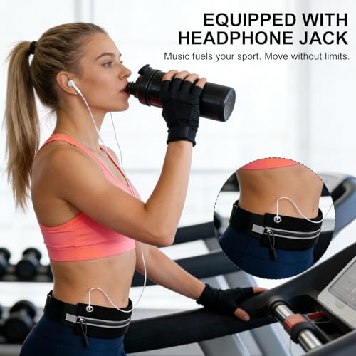 Running Belt - Water Resistant, Fits 23-32 Inch Waists, Expandable Pocket for 7" Phones