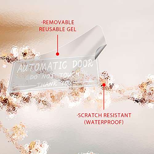 Automatic Sliding Door Sticker Sign Vinyl 4 x 10 Inch Front Self-Adhesive Do Not Touch Warning Caution Automatic Door Stickers Decal for Window Car Uber Taxi 10 Pack