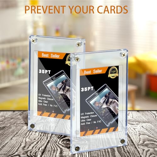 Jetec 25-Pack Acrylic Card Holders with Screws - Clear Trading Card Protectors (3.15 x 5.24 in) for Baseball/Football Cards