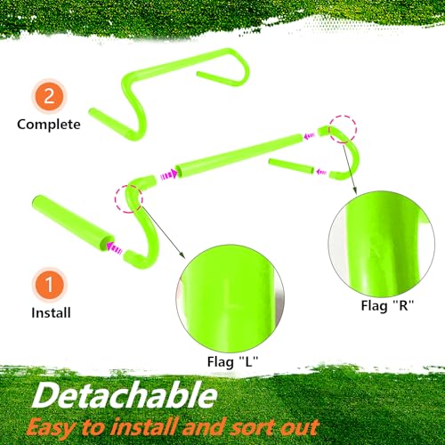 Speed Agility Training Hurdles Set - 10 Pcs with 6 Marker Cones - Green