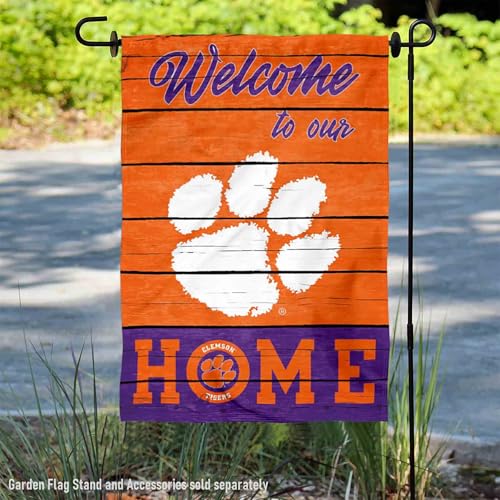 Clemson Tigers Double Sided Garden Yard Flag - Welcome To Our Home Banner