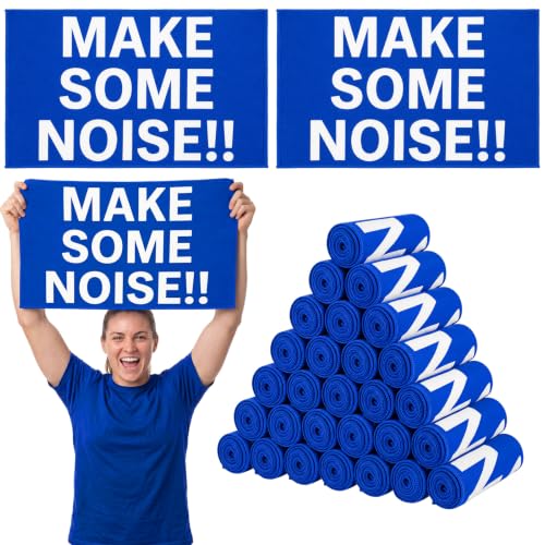 30 Pack Rally Towels - Navy Blue Make Some Noise Cheer Towels