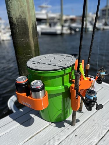 Tideline3D Blaze Orange Fishing Rod Holder for YETI LoadOut Bucket