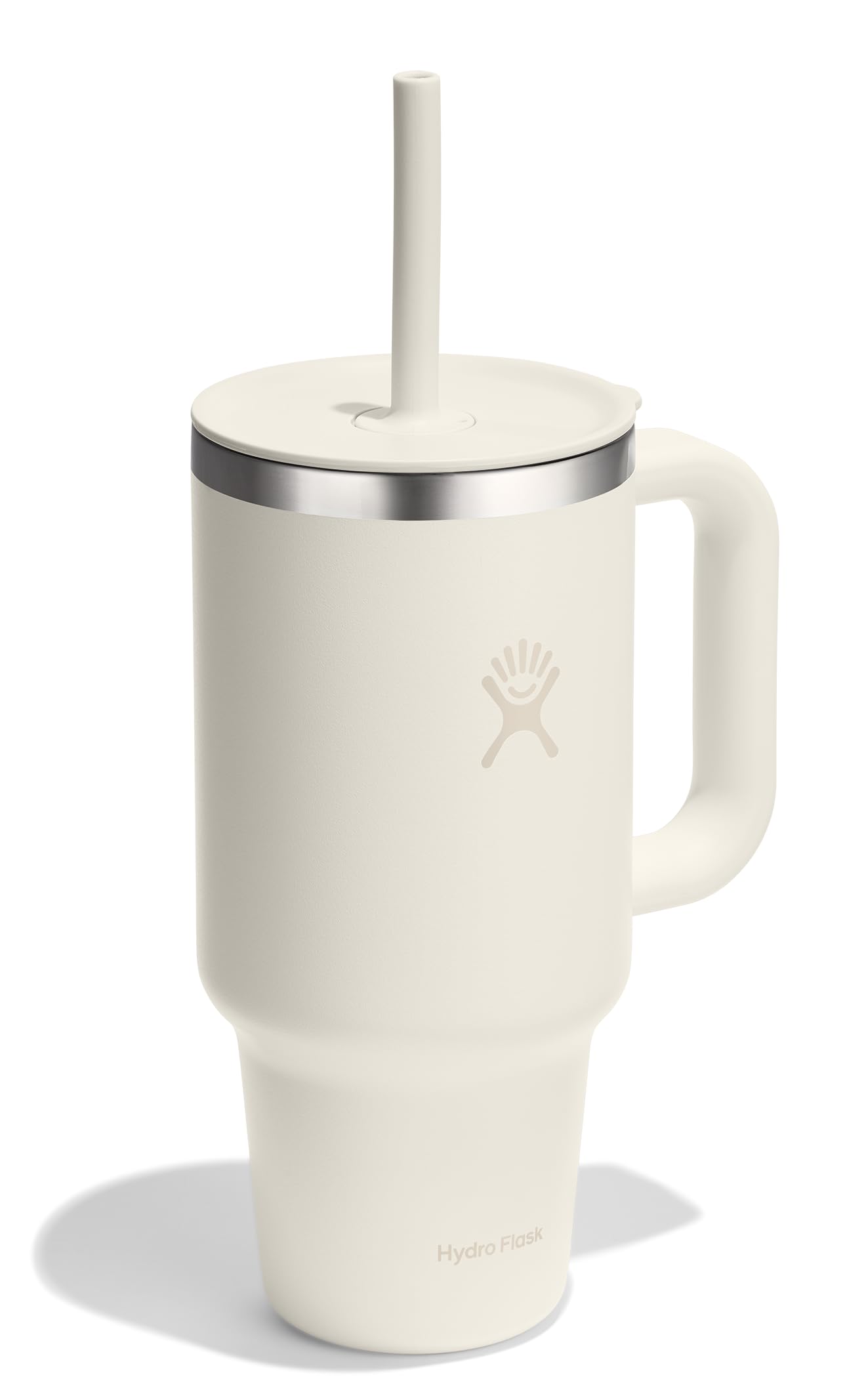 Hydro Flask 32 Oz Travel Tumbler with Handle, Lid and Straw - Insulated Stainless Steel in 32 Oz Ivory