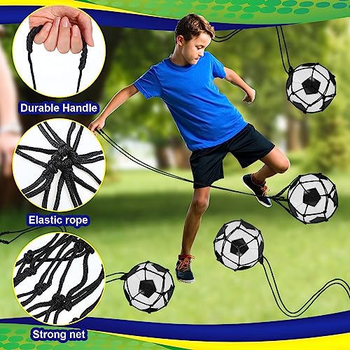 Windyun 12 Pcs Soccer Kick Trainer with Rebound Net - Black, Solo Practice Equipment