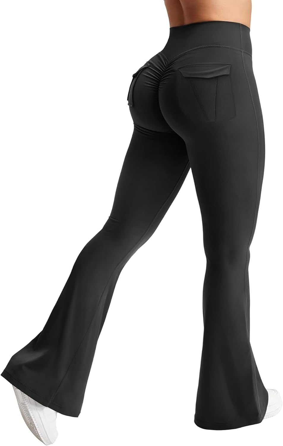 Skiennix Women's High-Waisted Flare Leggings - Butt Lifting with Pockets | Bootcut Yoga Pants