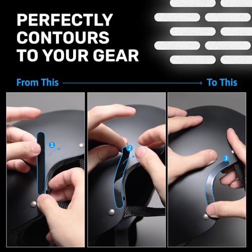 ELOS 3M Reflective Black Helmet Tape - Discreet Hi-Vis Stickers for Helmets (Regular Style, 2 Count)