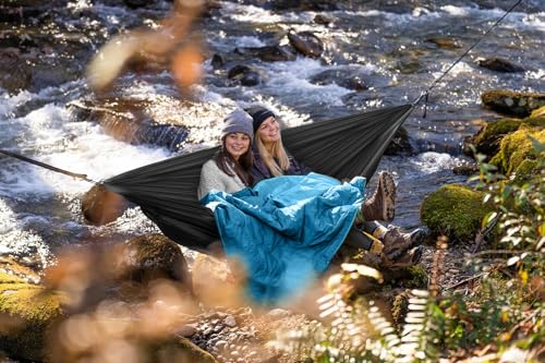 Covacure Blue Packable Down Alternative Camping Blanket 57x78"