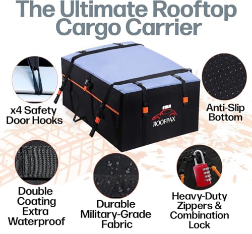 Extra Large 28 CuFt Car Rooftop Cargo Carrier Bag - Waterproof Storage