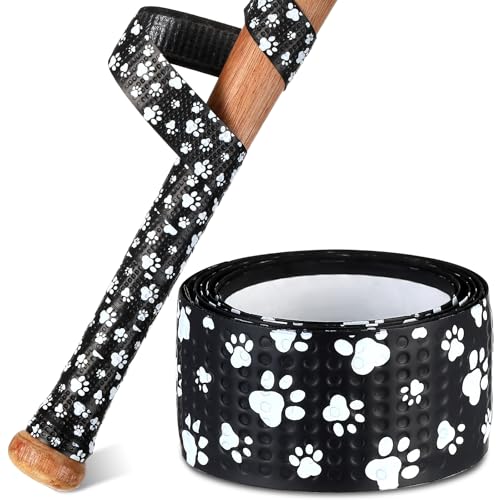 Non-Slip Bat Grip Tape for Baseball & Softball - 1.1mm - Black Paw