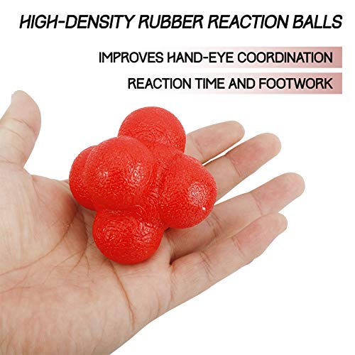 6 PCS Rubber Reaction Balls for Agility & Reflex Training
