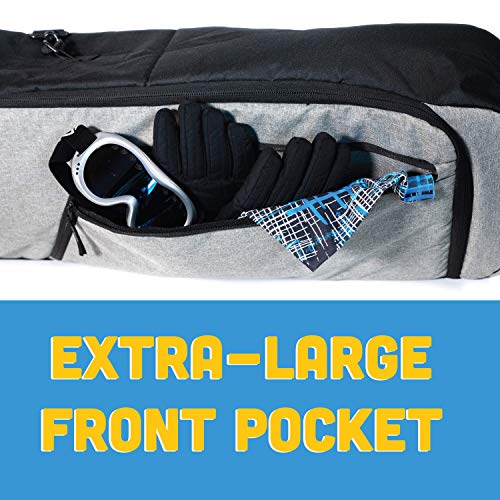 Athletico 157cm Peak Snowboard Bag with Padding — Black/Gray Travel Case for Boots & Gear