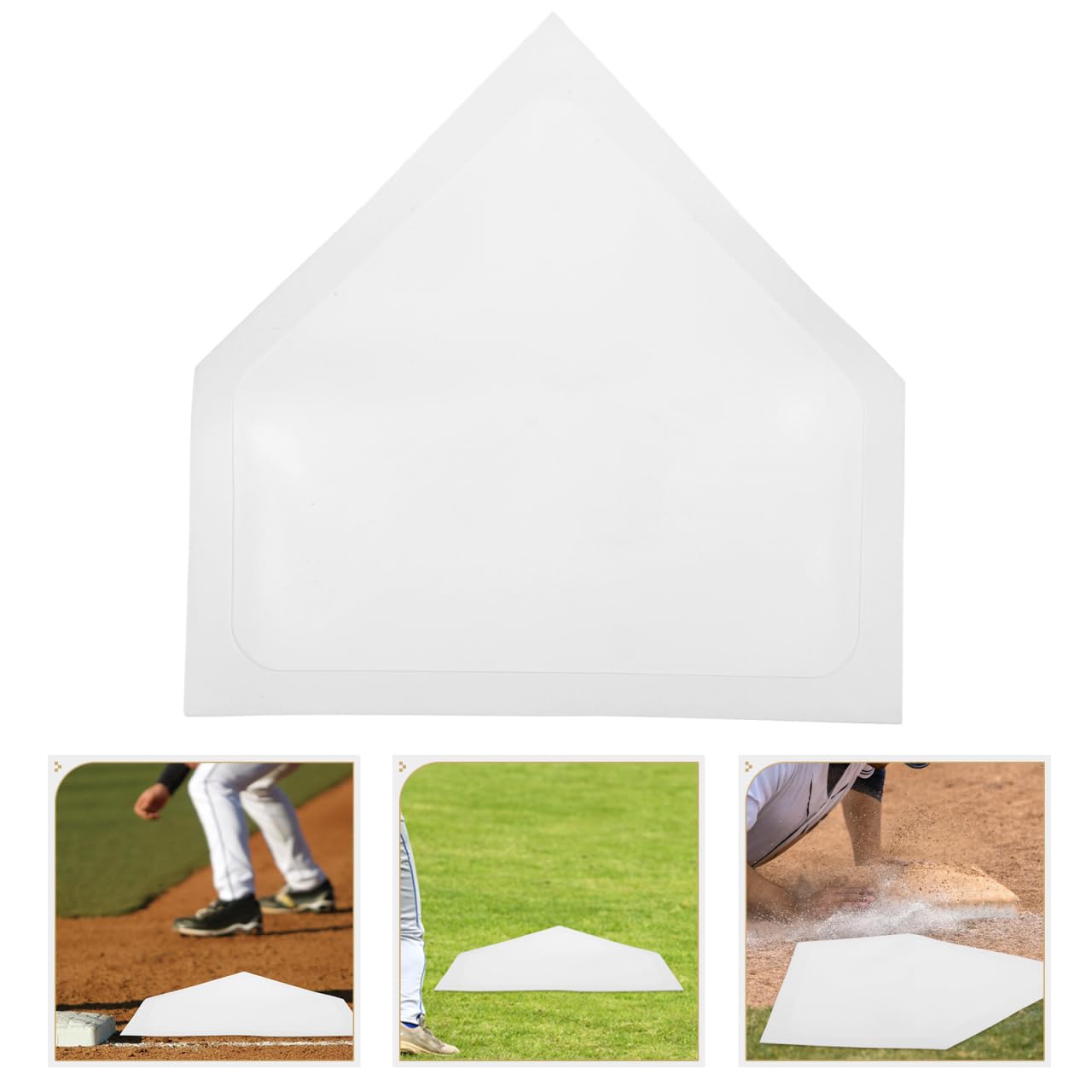 Baluue Baseball Home Plate Mat 16.53In TPE Rubber Training Base Flat Marker for Pitching Practice and Indoor Use Suitable for Baseball and Softball Players
