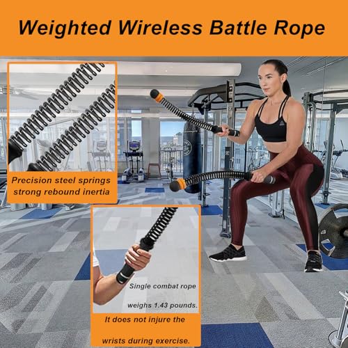 Cordless Weighted Battle Ropes - 2-Pack for Home Gym & HIIT