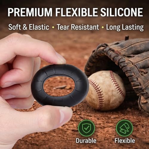 Baseball Bat Grip Choke Up Rings - 6 Pack Black