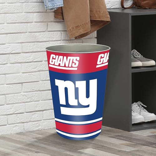 New York Giants Wastebasket - 15" Tin Trash Bin with Logo