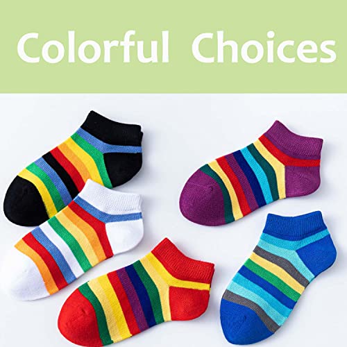 Marchare Kids Rainbow Seamless Socks 6-8 Years School Crew Pack - Lowcut