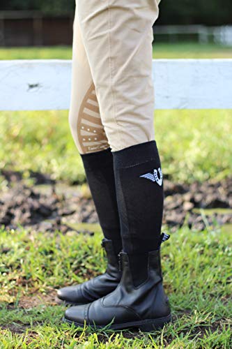 Ladies Front Zip Paddock Boots - Water-Resistant, Size 8.5 Black