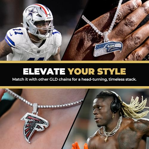Pittsburgh Steelers Gold Plated Iced Out Football Helmet Pendant Necklace