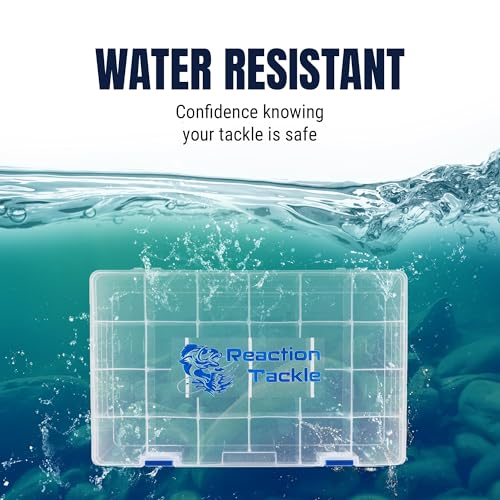 Reaction Tackle Basic Tackle Trays 3700 Size 2-Pack Clear Plastic Organizer with Removable Dividers