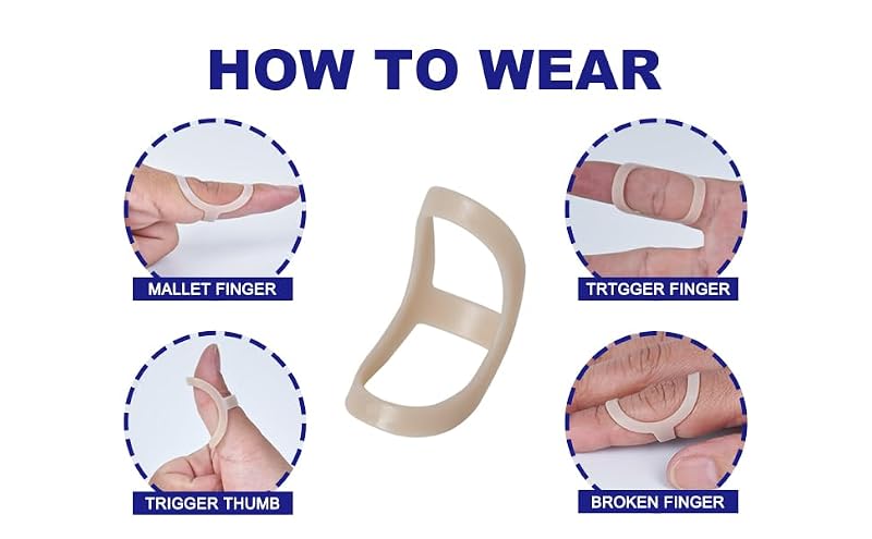 Finger Splint Set - 8 Oval Splints & 2 Trigger Finger Splints - Sizes 7-14