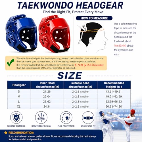 Adult & Youth Martial Arts Headgear - MMA, Taekwondo, Karate, Kickboxing Helmet
