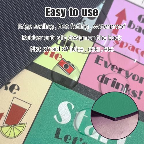 Drinking Board Game for Adults - Leather Mat, Multicolor - 2-8 Players