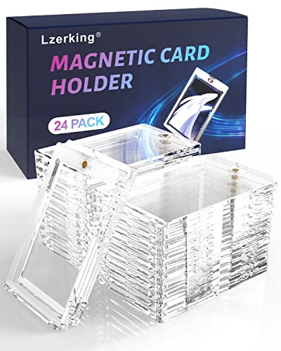 35PT Acrylic One Touch Card Holders - 24 Pack for Trading Cards
