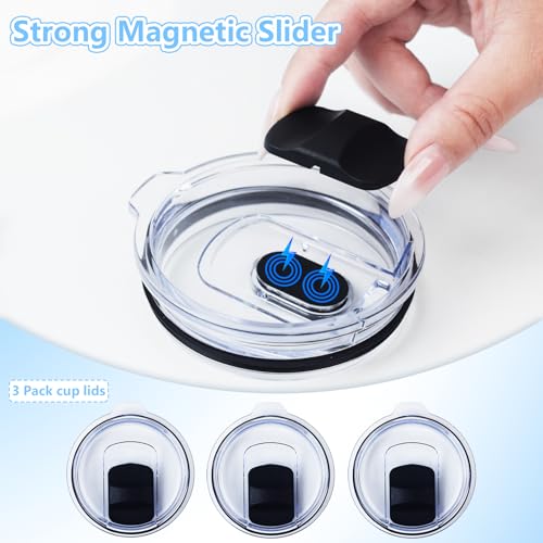 20 oz Replacement Tumbler Lids with Magnetic Slider - 3 Pack