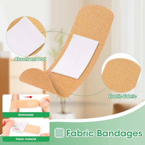 1000-count 1" x 3" Breathable Fabric Bandages — Strip Style, Latex-Free, Individual Packaged (Variation: Strip Bandages-1000p)