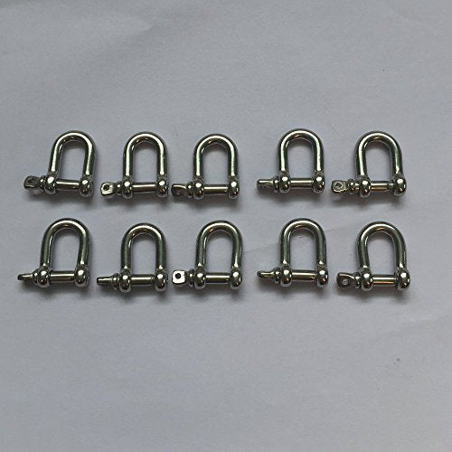 4mm Stainless Steel D-Shackle (JY-Marine) 316, 10 Pcs – Paracord Jewelry Hardware