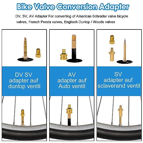 14-Piece Bicycle Valve Adapter Set for Presta & Schrader Valves