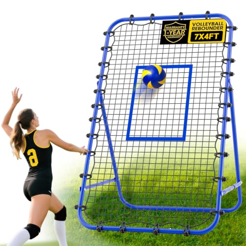 7x4 FT Volleyball Rebounder Net - Blue Training Equipment