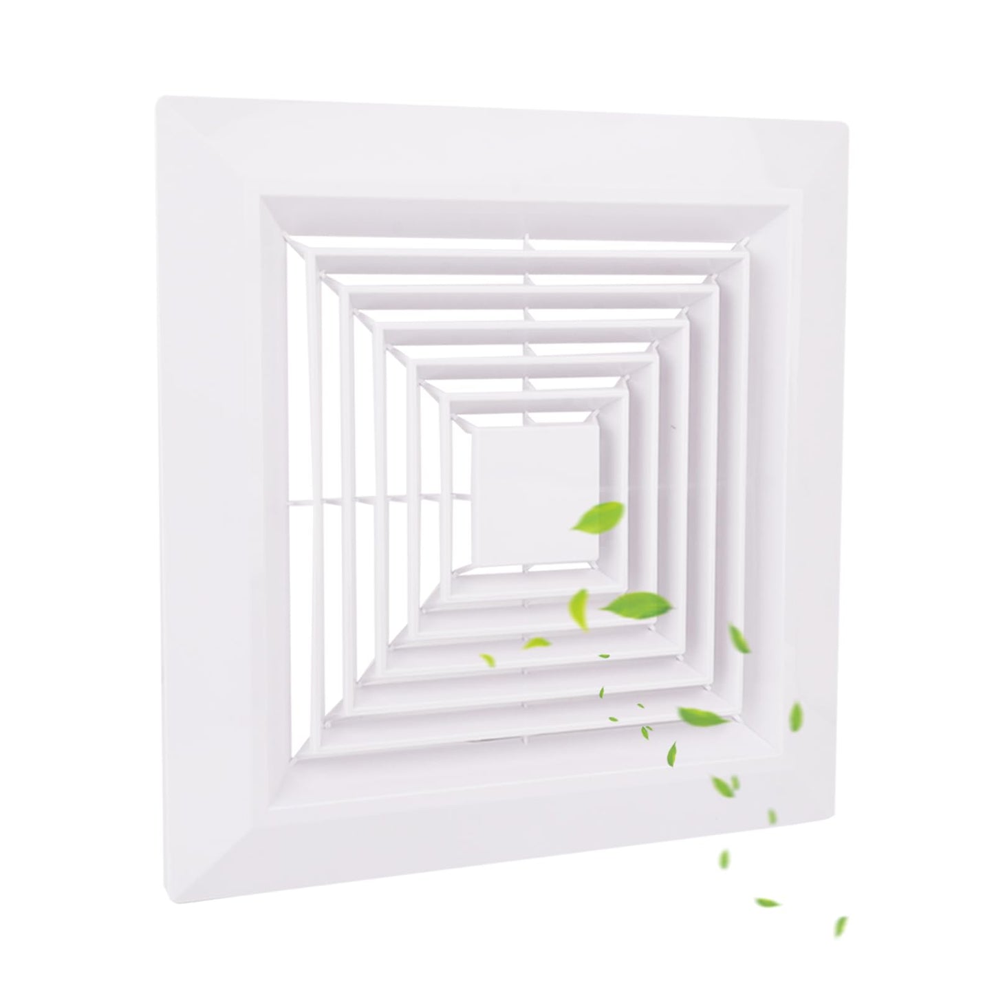 TIHCXNY 1-Piece (9"x9"Inches) Bathroom Exhaust Fan Cover with Spring, Square Ceiling or Wall Mounted Exhaust Fan, Ceiling Fan, Grille, Air Diffuser, Diverter Ventilation Hood, Replacement Accessories